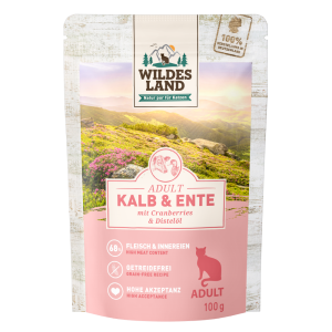 Wildes Land - Feline Adult Kalb & Ente mit Cranberries Beutel