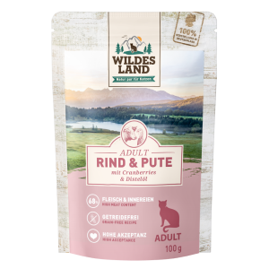 Wildes Land - Feline Adult Rind & Truthahn mit Cranberries Beutel