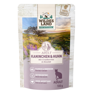 Wildes Land - Feline Adult Kaninchen & Huhn mit Cranberries Beutel