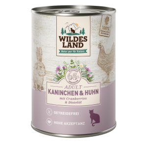Wildes Land - Feline Adult Kaninchen & Huhn mit Cranberries Dose