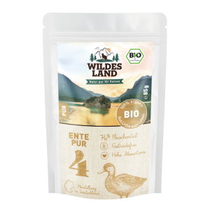 Wildes Land - Feline Adult Bio PUR Ente mit Lachsöl Beutel
