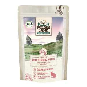 Wildes Land - Feline Adult Bio Rind & Huhn mit Cranberries Beutel