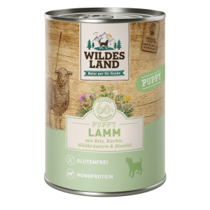 Wildes Land - Puppy Lamm mit Kürbis und Reis Dose