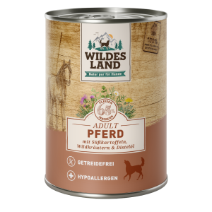 Wildes Land - Canine Adult Pferd mit Süsskartoffeln Dose
