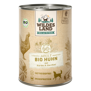 Wildes Land - Canine Adult Bio Huhn mit Kürbis und Zucchini Dose