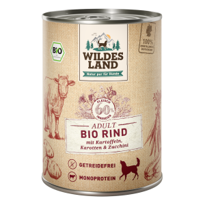 Wildes Land - Canine Adult Bio Rind mit Kürbis und Zucchini Dose