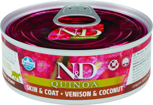 Farmina - N&D Quinoa Feline Adult Skin&Coat Hirsch, Quinoa, Kokosnuss & Kurkuma Dose