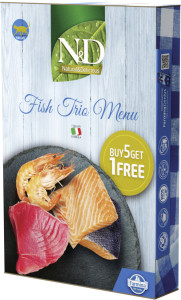 Farmina - N&D Natural Feline Adult Trio Menu Thunfisch, Thunfisch & Garnele, Thunfisch & Lachs Dose