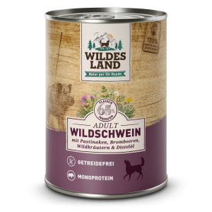 Wildes Land - Canine Adult Wildschwein mit Pastinake und Distelöl Dose