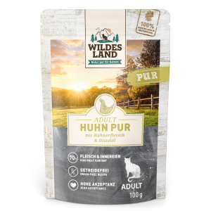 Wildes Land - Feline Adult PUR Huhn mit Distelöl Beutel