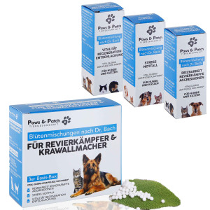 Dr. Bach Blütenmischung - 3er Set für Revierkämpfer und Krawallmacher Hund und Katze