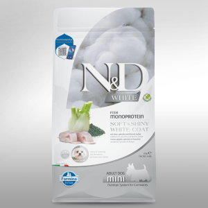 Farmina - N&D White Canine Adult Mini Seebarsch, Fenchel & Spirulina