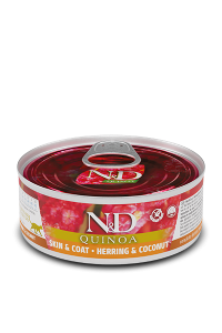 Farmina - N&D Quinoa Feline Adult Skin&Coat Hering & Kokosnuss Dose