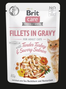 Brit Care Cat - Fillets in Gravy with Tender Turkey & Savory Salmon