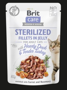 Brit Care Cat - Sterilized - Fillets in Jelly with Hearty Duck & Tender Turkey
