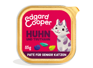 Edgard & Cooper - Feline Senior Huhn + Truthahn mit Blaubeeren Schalen