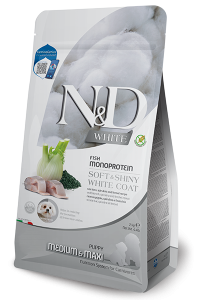 Farmina - N&D White Puppy Medium/Maxi Wolfsbarsch, Fenchel & Spirulina