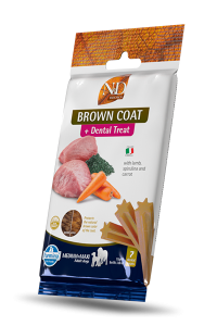 Farmina - N&D Brown Canine Coat Dental Treat Lamm, Spirulina und Karotte Medium & Maxi