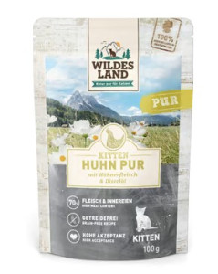 Wildes Land - Kitten Huhn PUR mit Distel&ouml;l Beutel