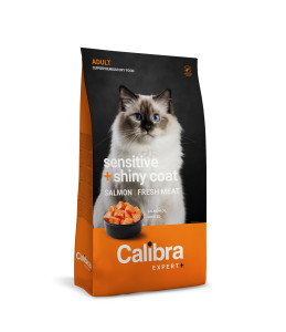 Calibra Expert+ - Feline Adult Sensitive + Shiny Coat Saumon und Canard