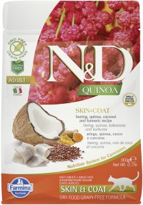 Farmina - N&D Quinoa Feline Adult Skin&Coat Hering & Kokosnuss